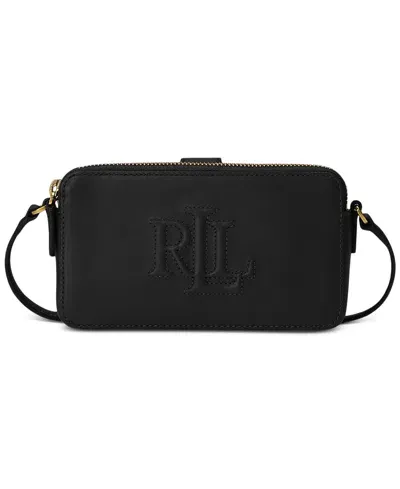 Lauren Ralph Lauren Witley Leather Crossbody Wallet In Black