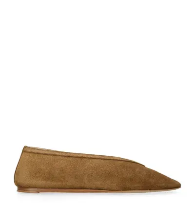 Le Monde Beryl Suede Luna Ballet Flats In Brown