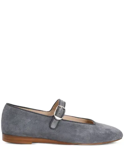 Le Monde Beryl Suede Mary Jane Ballerina Shoes In Grey