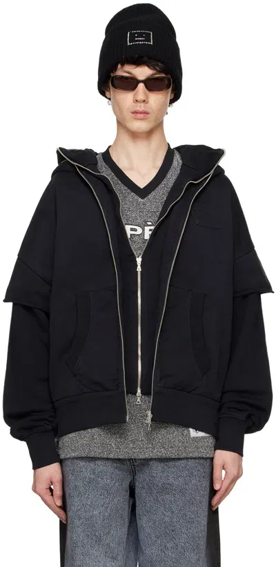 Le Pere Black Double Hoodie