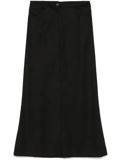 Le Sully Studio Twill-weave Maxi Skirt In Black