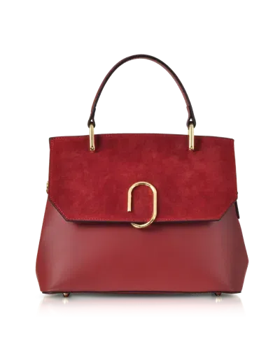 Leparmentier Paris Thais Suede And Leather Satchel Bag In Red