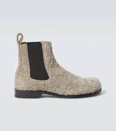 Loewe Brushed-suede Chelsea Boots In Brown