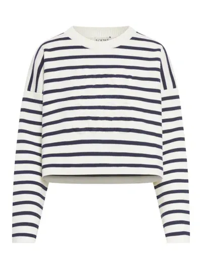 Loewe Anagram Cotton Jersey Sweatshirt In White