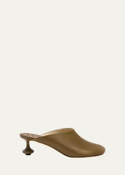 Loewe Toy Leather Drop Stiletto Mules In Hay