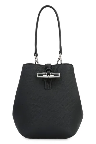 Longchamp Le Roseau M Shoulder Bag In Black