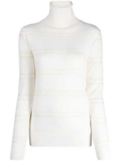 Lorena Antoniazzi Fine-knit Roll-neck Jumper In White