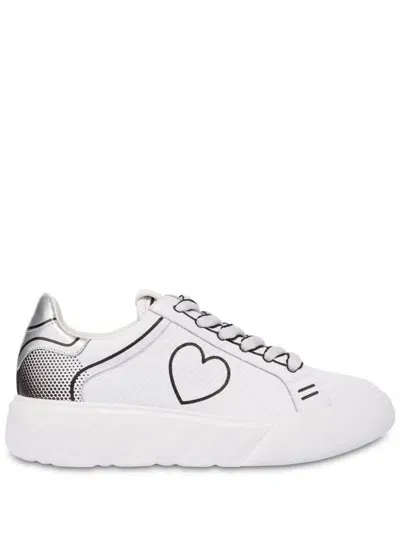 Love Moschino Logo-patch Sneakers In White