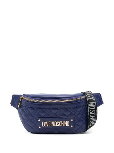 Love Moschino Matelassé Belt Bag In Blue