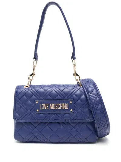 Love Moschino Quilted Shoulder Bag In Blue