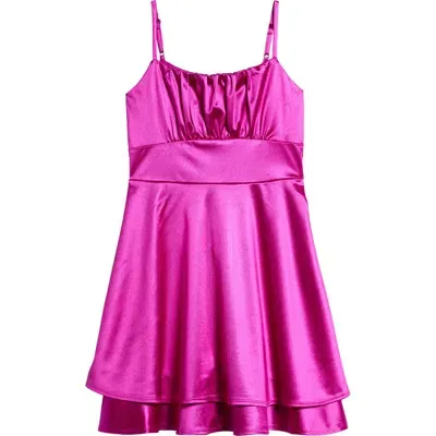 Love, Nickie Lew Kids' Emma Satin Dress In Jam