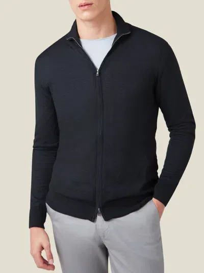 Luca Faloni Zip Cardigan In Black