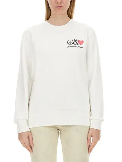 M05ch1n0 Jeans Sweatshirt With Logo In White