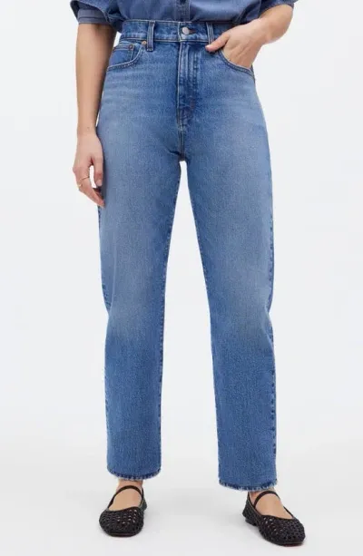 Madewell '90s High Waist Crop Straight Leg Jeans In Hazeldell Wash