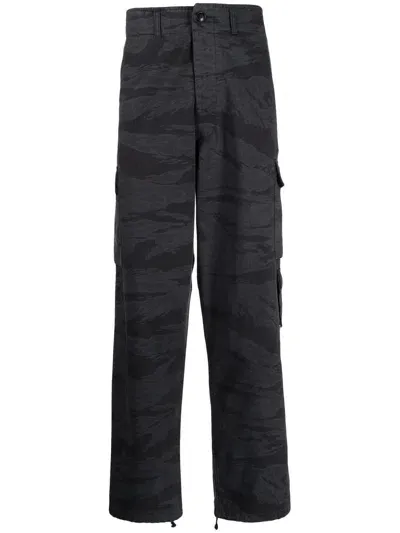 Maharishi Camouflage-print Cargo Trousers In 黑色