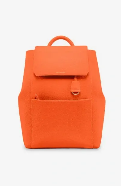 Maison De Sabre Maison De Sabré Large Leather Soft Backpack In Manhattan Orange