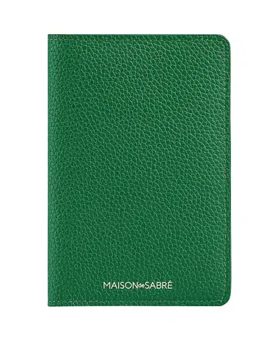 Maison De Sabre Maison De Sabré Leather Passport Holder In Emerald Green