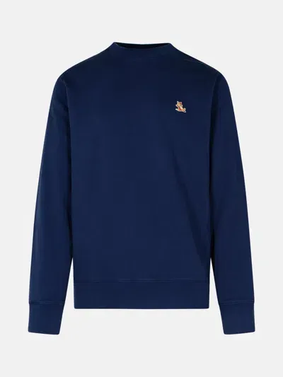 Maison Kitsuné Navy Cotton Sweatshirt In Blue