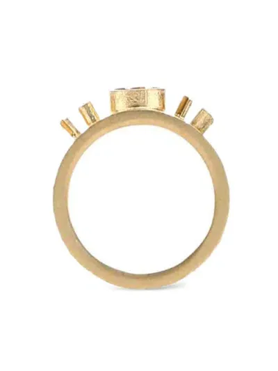 Maison Margiela Embossed Band Ring In Gold