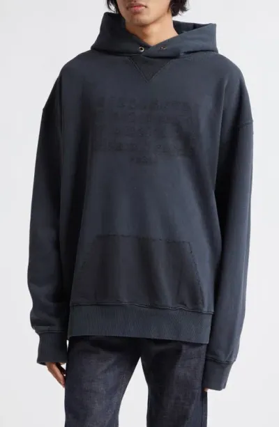 Maison Margiela Logo Brushed Cotton Hoodie In Multicolor