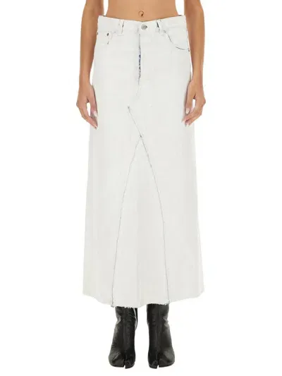 Maison Margiela Midi Skirt In White