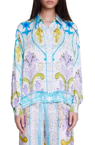 Maje Cezaique Tile Print Button-up Shirt In Print Mozaic