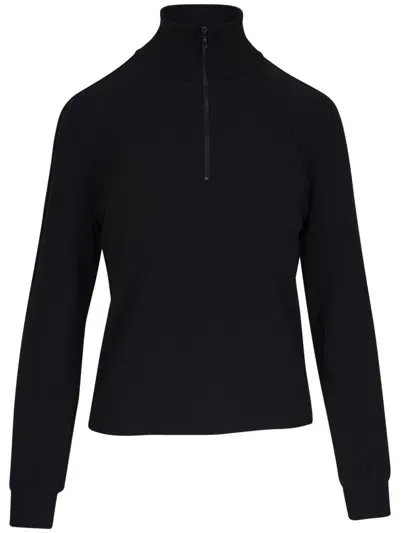 Majestic Zip-collar Sweatshirt In Noir