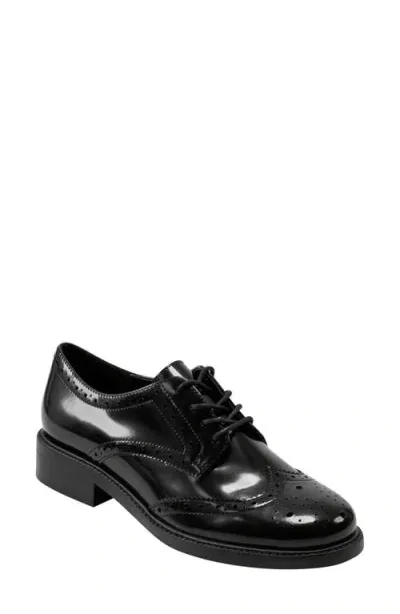 Marc Fisher Ltd Perrie Wingtip Derby In Black Leather