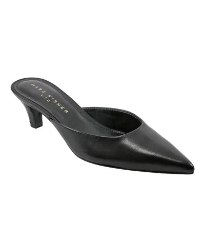 Marc Fisher Ltd Women's Rosa Pointy Toe Slip-on Dress Mules In Black Leather