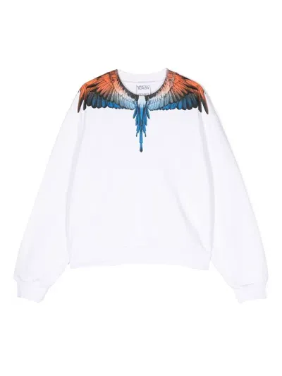 Marcelo Burlon County Of Milan Kids' Graphic-print Cotton Jumper In White