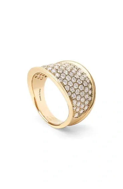 Marco Bicego 18k Yellow Gold Lunaria Diamond Pave Ring