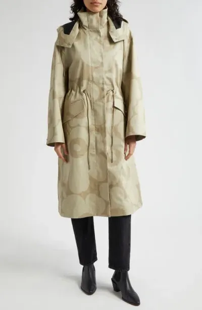 Marimekko Kerta Unikko Organic Cotton Rain Coat In Beige