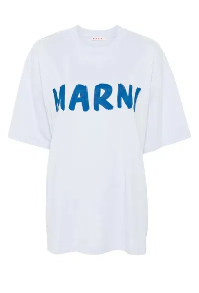 Marni Short-sleeved Cotton T-shirt In White