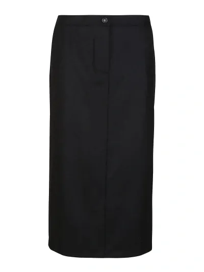 Massimo Alba Cloth Skirt With Zip Fastening In Black