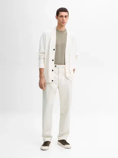 Massimo Dutti Hose Wide-fit Baumwolle In White