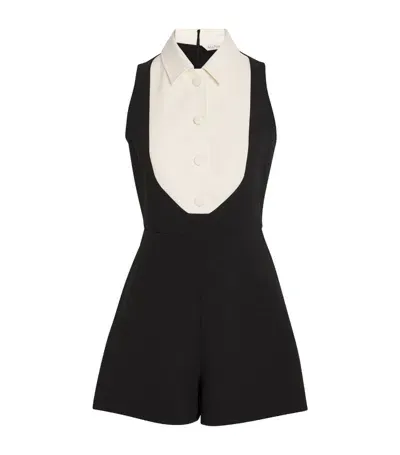 Max Mara Stretch-sable Tuxedo Playsuit In Black  