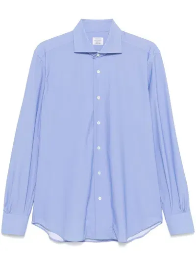 Mazzarelli Twill Shirt In Blue