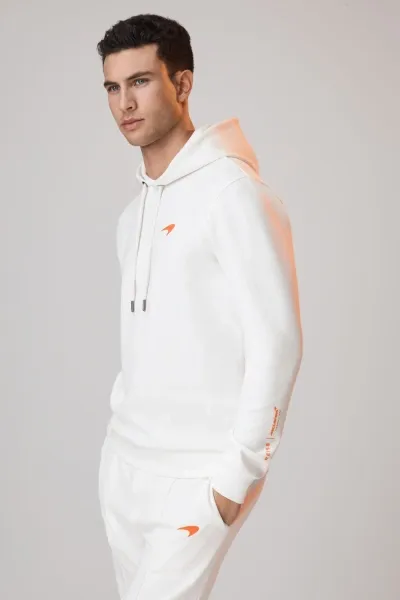 Mclaren F1 Interlock Jersey Hoodie In White