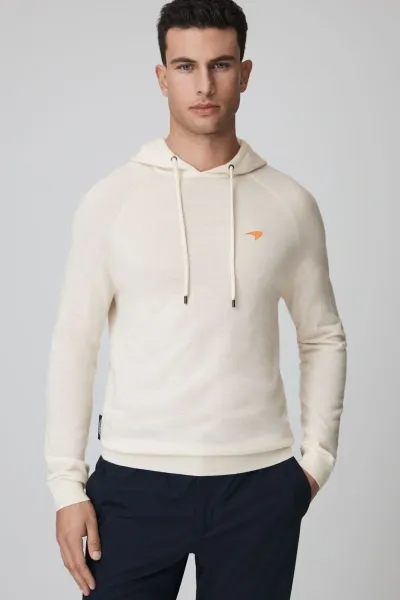 Mclaren F1 Merino Wool Hoodie In Bianco