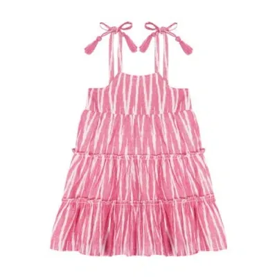 Mer St. Barth Babies'  Bella Shoulder Tie Sundress In Rose Ikat