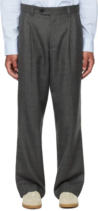 Mfpen Gray Classic Trousers In Grey Twist