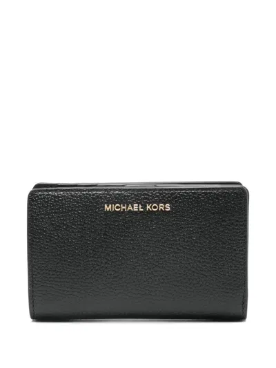 Michael Michael Kors Medium Pebbled Leather Wallet In Black