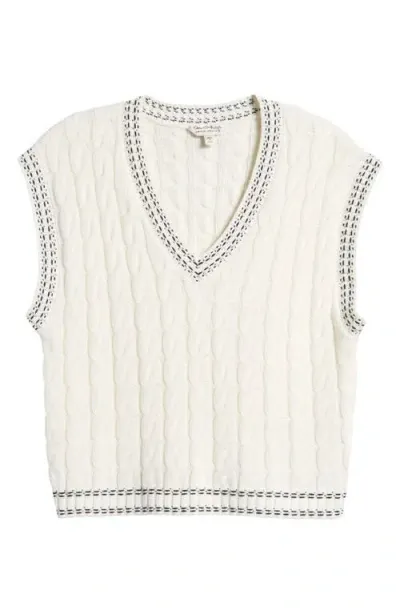 Miss Selfridge Cable Knit Vest In Cream