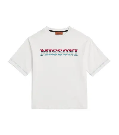 Missoni Kids' Cotton Logo T-shirt In White