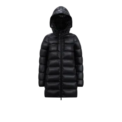 Moncler Collection Suyen Long Down Jacket, Women, Black, Size: 5