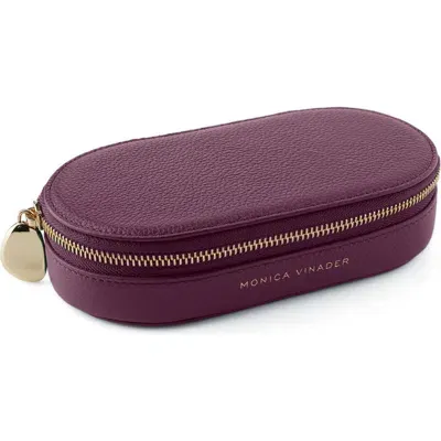 Monica Vinader Leather Jewelry Box In Aubergine