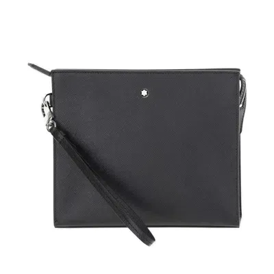 Montblanc Sartorial Zipped Clutch Bag In Black