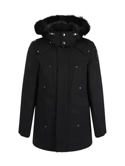 Moose Knuckles Original Stirling Parka Neo Shear In Black