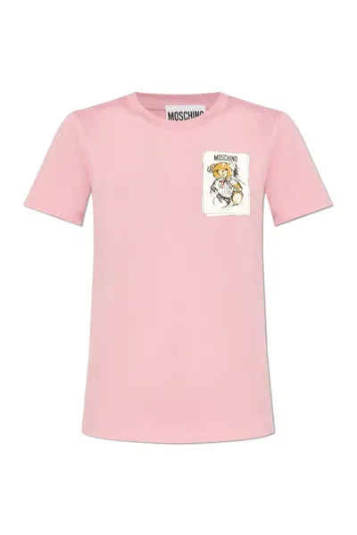 Moschino Graphic Printed Crewneck T In Pink