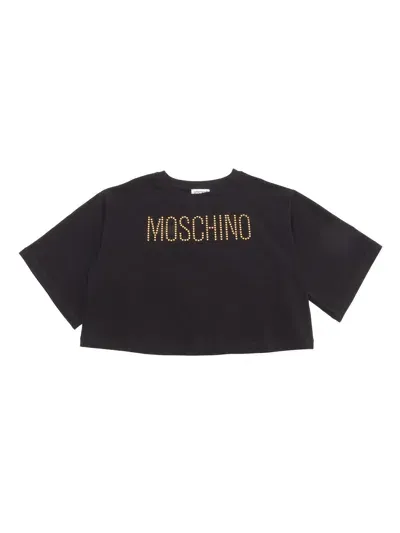 Moschino Kid Kids' Short Sleeved T-shirt In Black